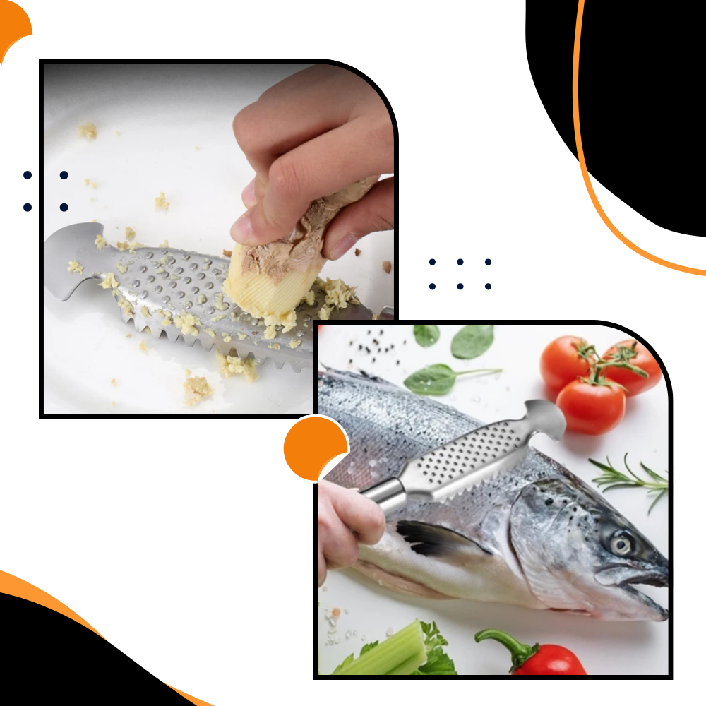 Escalador de peixe multifuncional da Yszodd, ferramenta de cozinha para remover escamas de peixes com lâmina eficiente.