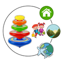 Toupie de várias camadas Jangslng, brinquedo de atividade divertido e portátil para crianças, com múltiplas camadas coloridas.
