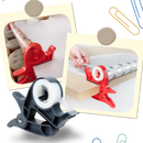 Porte-papier multifuncional 3M com trombones e pinces para papel de presente, fixação segura e prática para embrulhos.
