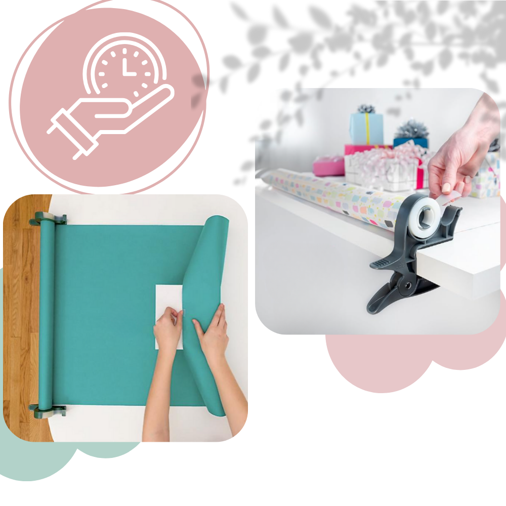 Porta-papéis multifuncional 3M com trombones e pinces para papel de presente, organizador prático para embrulho.