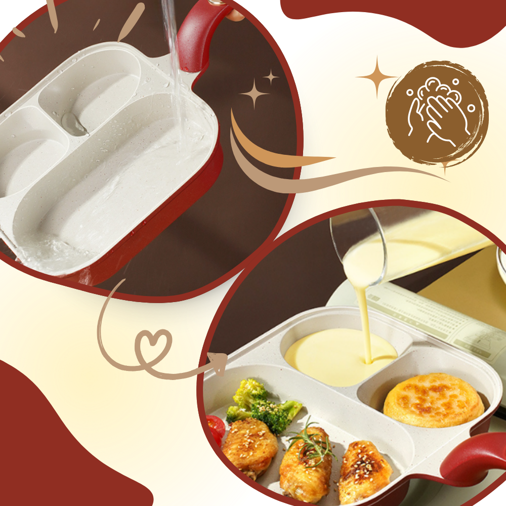 Panela de cozinha com compartimentos, material para culinária e confeitaria, marca Bkfydls, com várias seções para preparo de alimentos