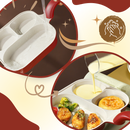 Panela de cozinha com compartimentos, material para culinária e confeitaria, marca Bkfydls, com várias seções para preparo de alimentos