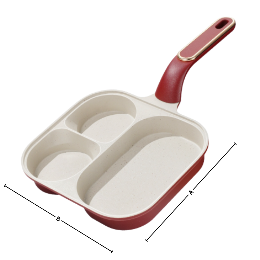 Panela de cozinha com compartimentos múltiplos da Bkfydls para preparo de alimentos e sobremesas, dimensões visíveis na imagem.