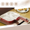 Frigideira com compartimentos múltiplos da Bkfydls para cozinhar e assar, com seções separadas para diferentes alimentos.