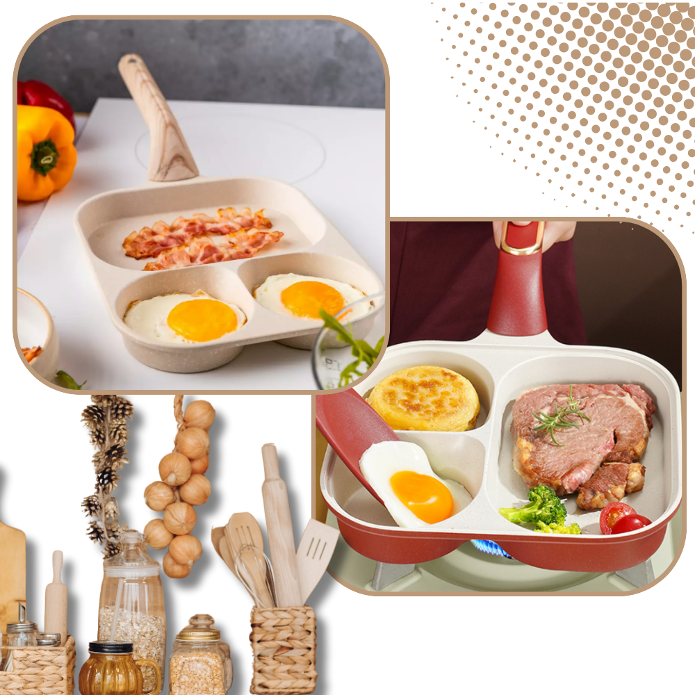 Panela de cozinha com vários compartimentos Bkfydls para preparo de alimentos e sobremesas, material de cozinha e pâtisserie.