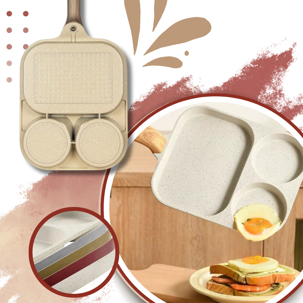 Panela de cozinha com compartimentos da marca Bkfydls, ideal para cozinhar e assar com múltiplas seções.