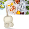 Panela de cozinha com compartimentos da marca Bkfydls, ideal para cozinhar e assar alimentos separados em uma única peça.