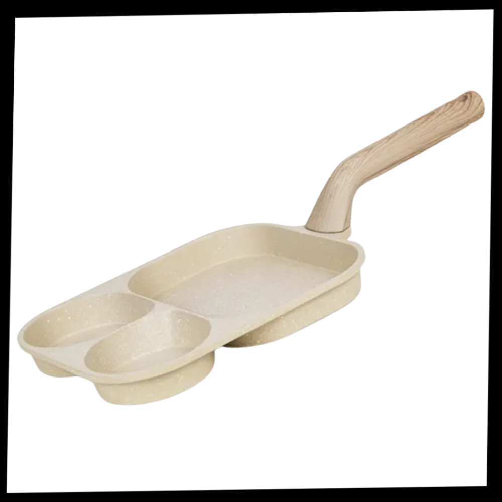 Panela de cozinha com compartimentos da marca Bkfydls, ideal para preparo de alimentos em seções múltiplas.