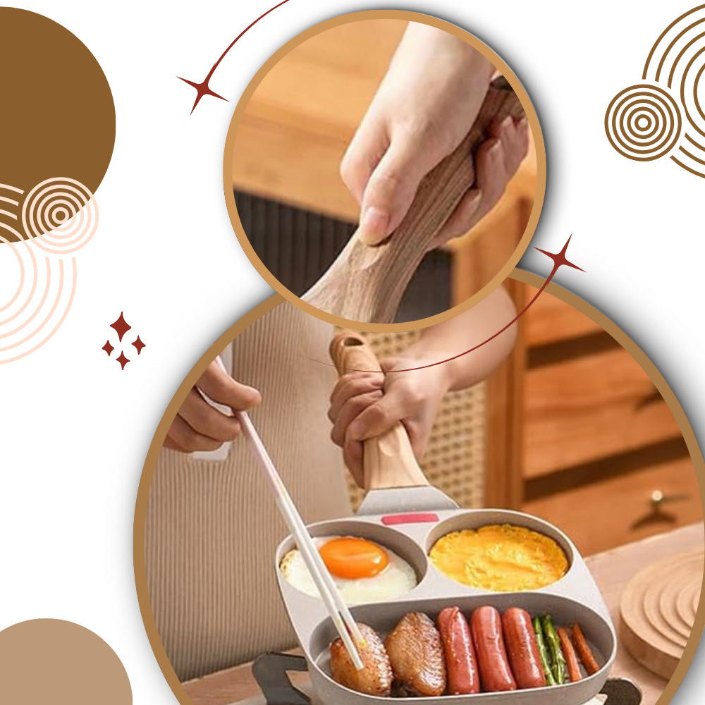 Panela de cozimento com compartimentos Bkfydls, utensílio de cozinha e confeitaria com várias seções para preparar diferentes alimentos.
