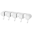 Suporte multifuncional para vassouras branco da Costway, ideal para organização e armazenamento de equipamentos de limpeza doméstica