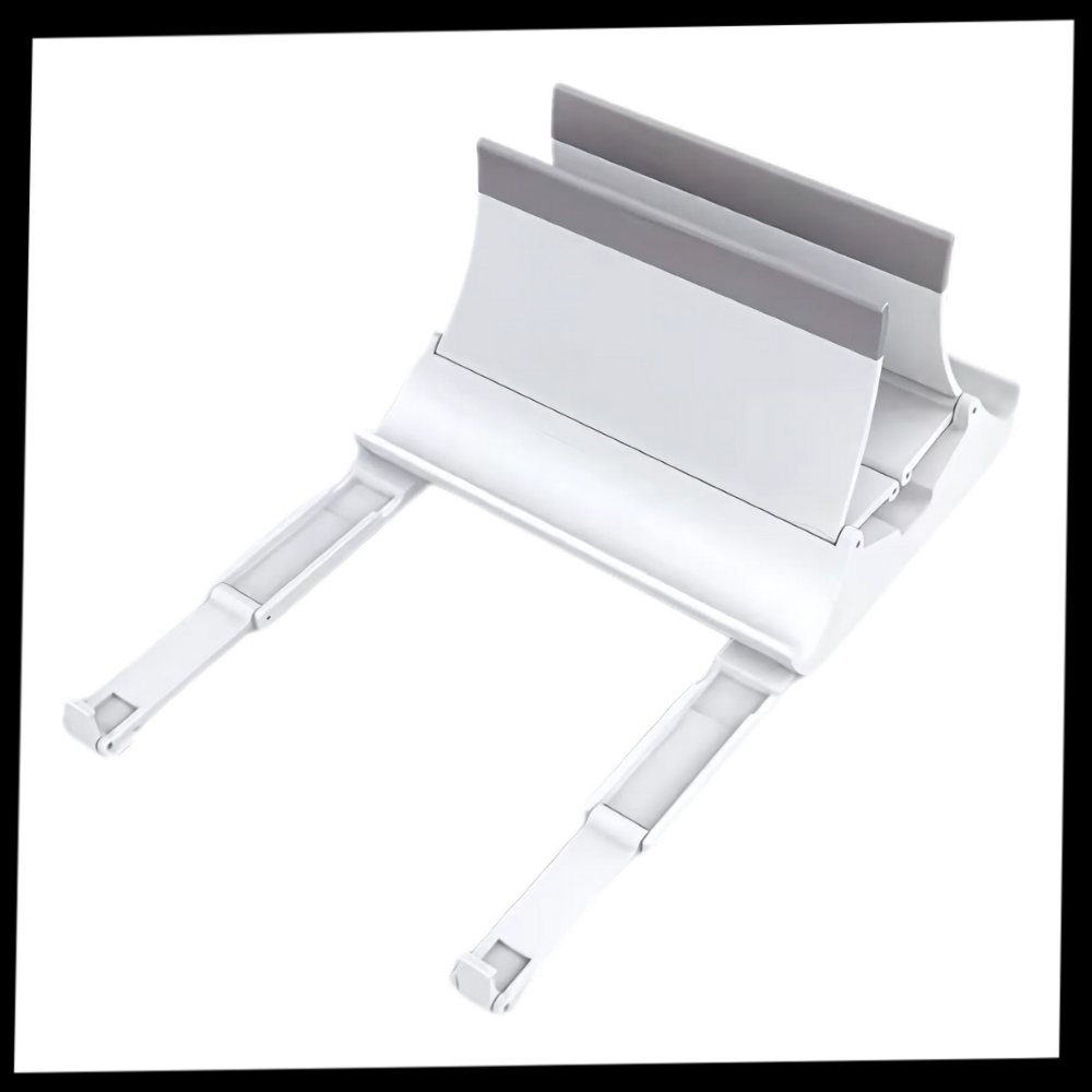 Suporte vertical multifuncional e estável para notebook Goolrc, acessório para computador portátil, com design compacto e resistente.