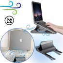 Suporte vertical multifuncional e estável para notebook Goolrc, com design ergonômico para facilitar o uso do computador portátil.