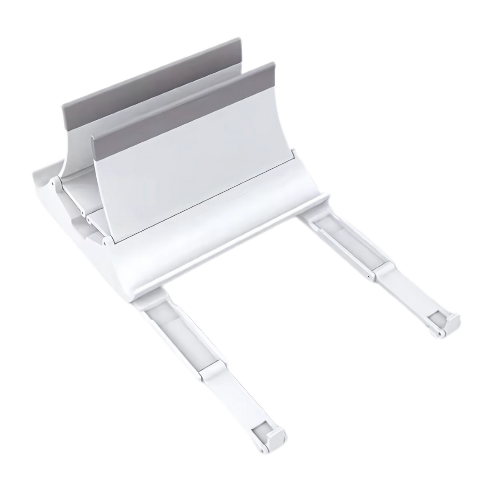 Suporte vertical multifuncional e estável para notebook da Goolrc, suporte branco para facilitar a ventilação e organização do laptop.