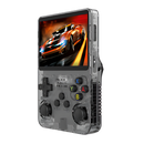 Console de jogos portátil retro da Media com múltiplos emuladores, tela cinza, ideal para jogos clássicos em movimento.