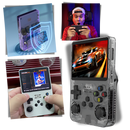 Console de jogos portátil retro multijogos Media, tela colorida, botões tradicionais e design compacto para diversão em movimento.