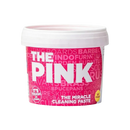 Pasta de limpeza mágica multiuso rosa da Stardrops, usada para limpar superfícies variadas na casa.