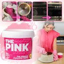 Pasta de limpeza mágica Stardrops de cor rosa para uso multiuso na limpeza da casa, mostrando a pasta em um recipiente.