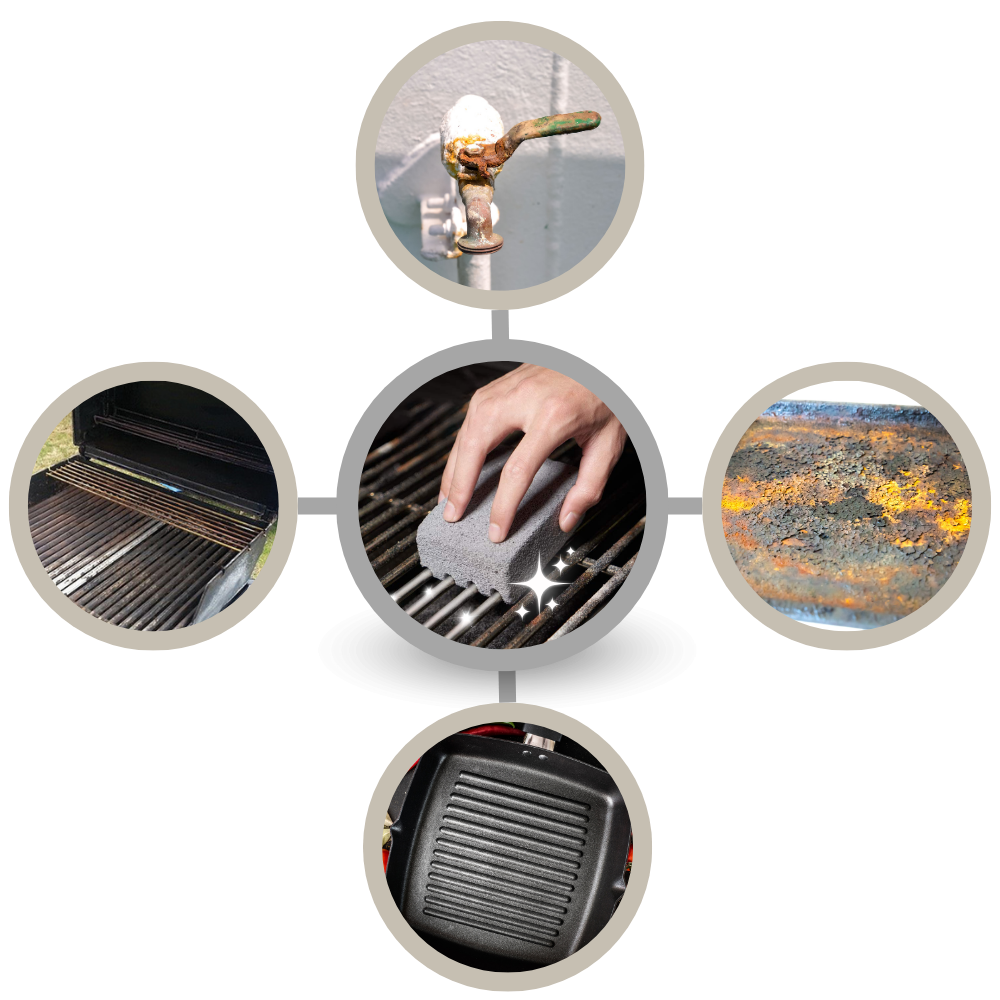 Pedra de limpeza multiuso Biosa para grelha, acessório de pequeno eletrodoméstico, ideal para limpar superfícies de cozinha.