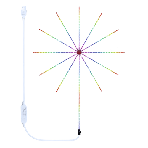 Luminária de fitas de LED com sincronização musical, iluminação colorida para ambientes internos.