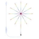 Luminária de fitas de LED com sincronização musical, iluminação colorida para ambientes internos.