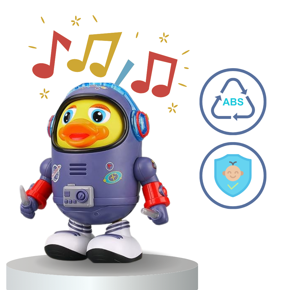 Brinquedo interativo musical em forma de pato para bebês, brinquedo de estímulo do Kyoffiie, com cores vibrantes e partes móveis.