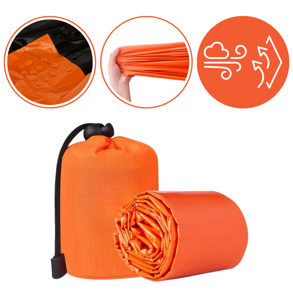 Sac de survie em Mylar da Emergency Zone, resistente, ideal para camping e atividades de sobrevivência ao ar livre.