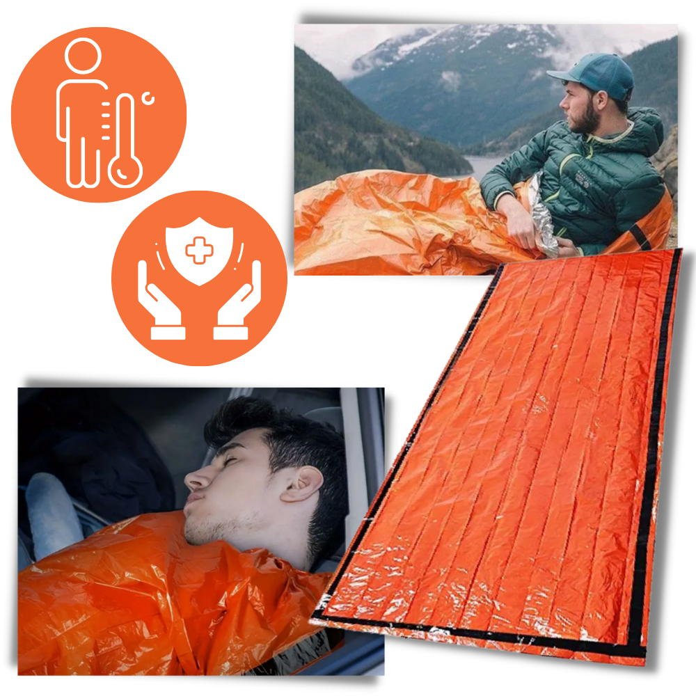 Saco de sobrevivência em Mylar da Emergency Zone para camping e caminhadas, refletor de calor e proteção em situações de emergência