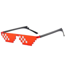 Óculos de sol pixel mode amarelos da Mypartyshirt, estilo retrô com moldura colorida e lentes espelhadas.