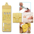 Conjunto de manicure portátil da Nafxzy, com ferramentas de cosmetique em tom verde-menta, 12 peças para cuidados das unhas.