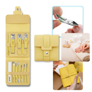 Conjunto de manicure portátil da Nafxzy, com ferramentas de cosmetique em tom verde-menta, 12 peças para cuidados das unhas.