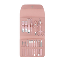 Conjunto de ferramentas de manicure portátil da Nafxzy com 12 peças em estojo verde-menta, ideal para cuidados com as unhas.