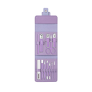 Conjunto de manucure portátil da Nafxzy com 12 peças em estojos verdes de menthe, ideal para cuidados com as unhas.