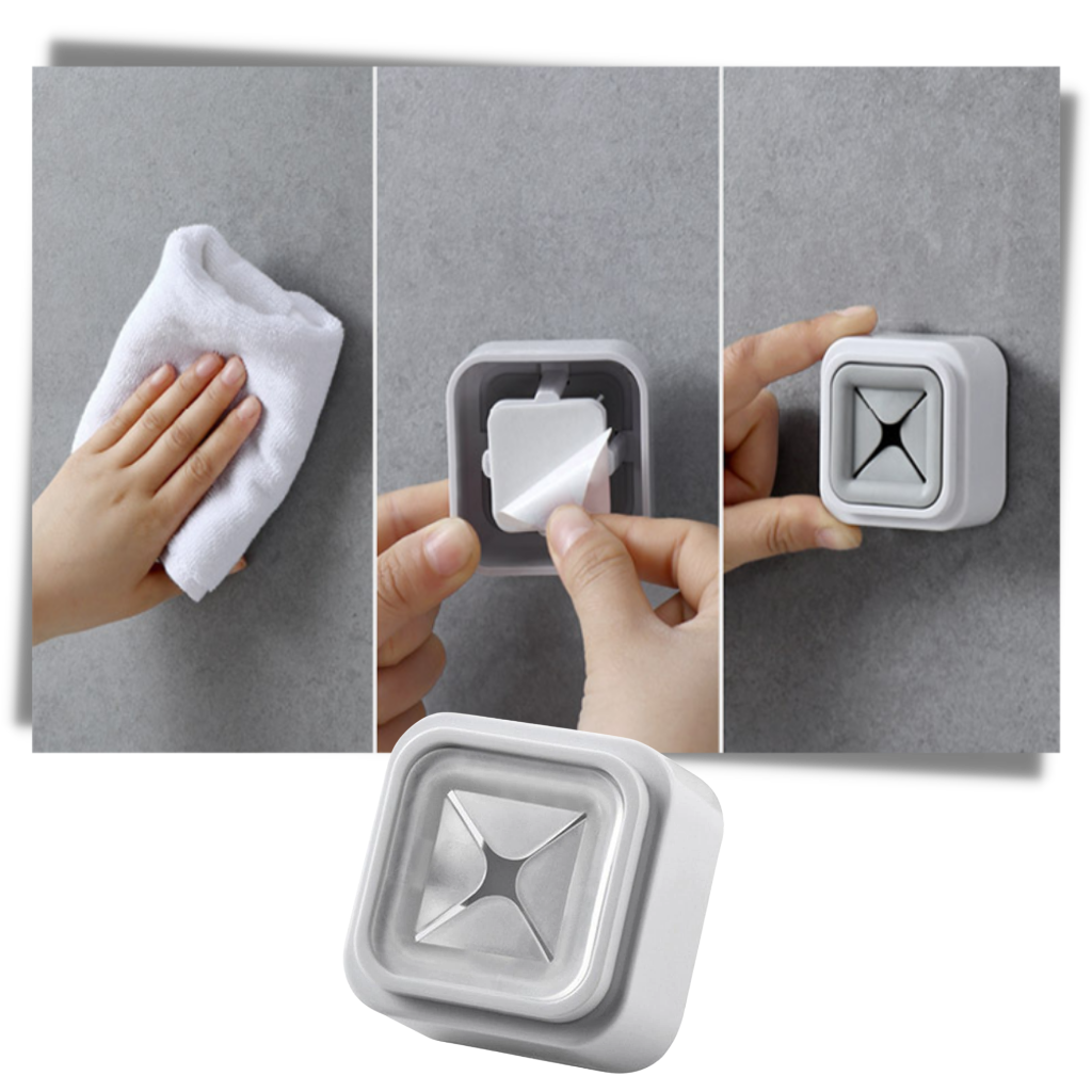 Conjunto de 3 porta-serviettes adesivos cinza da marca Nafxzy para organização de cozinha ou banheiro.