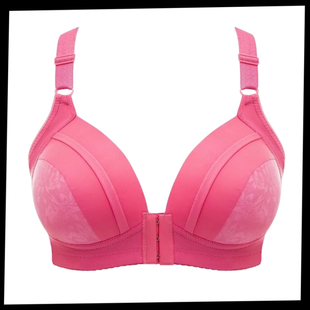 Soutien-gorge rehaussant sem costura da marca Naiflowers, cor rosa, sem arames, para maior conforto e suporte.