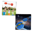Balão mágico de OVNI da marca Namatu, brinquedo de atividade com formato de disco voador azul.
