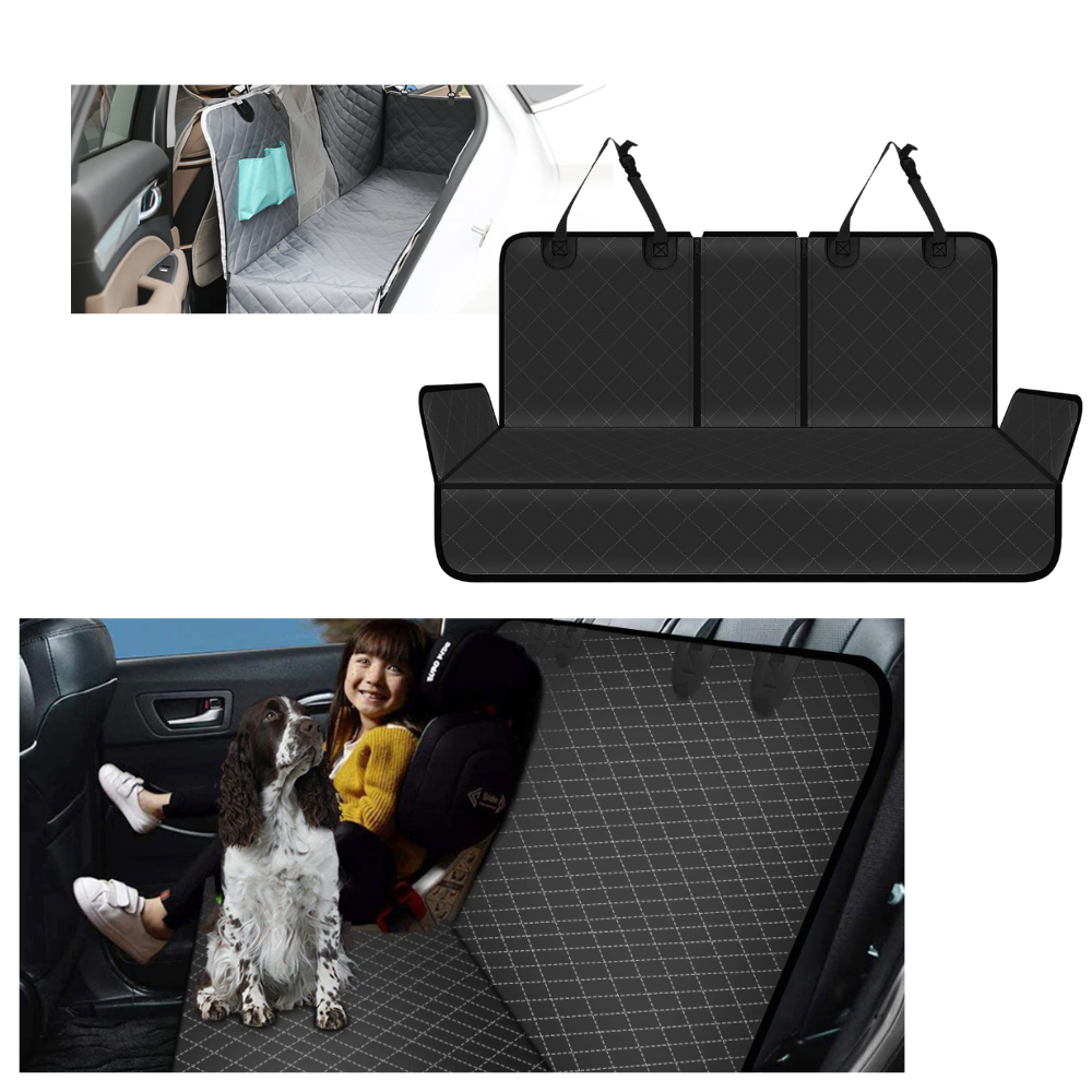 Capa de assento de carro para cachorro da marca Namotu, em tecido preto, protetora e confortável para animais de estimação.