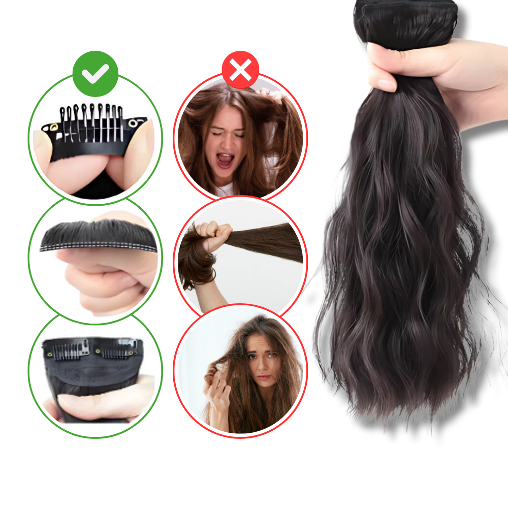 Extensão de cabelo natural com clipes da Hairdo, feita de cabelo humano, suave e fácil de usar para aumentar o volume dos cabelos.