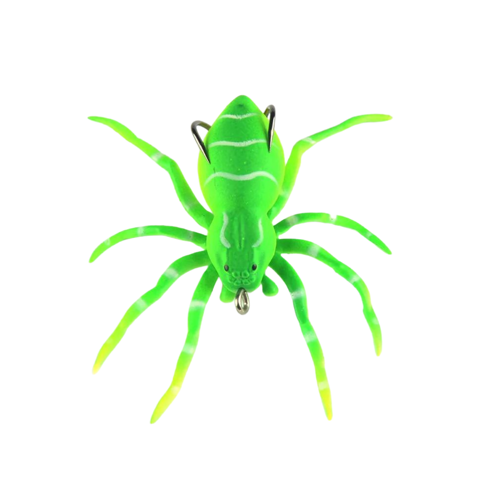 Isca de pesca em forma de aranha com movimentos naturais, na cor verde, da marca Amazing Fashion Decoration.