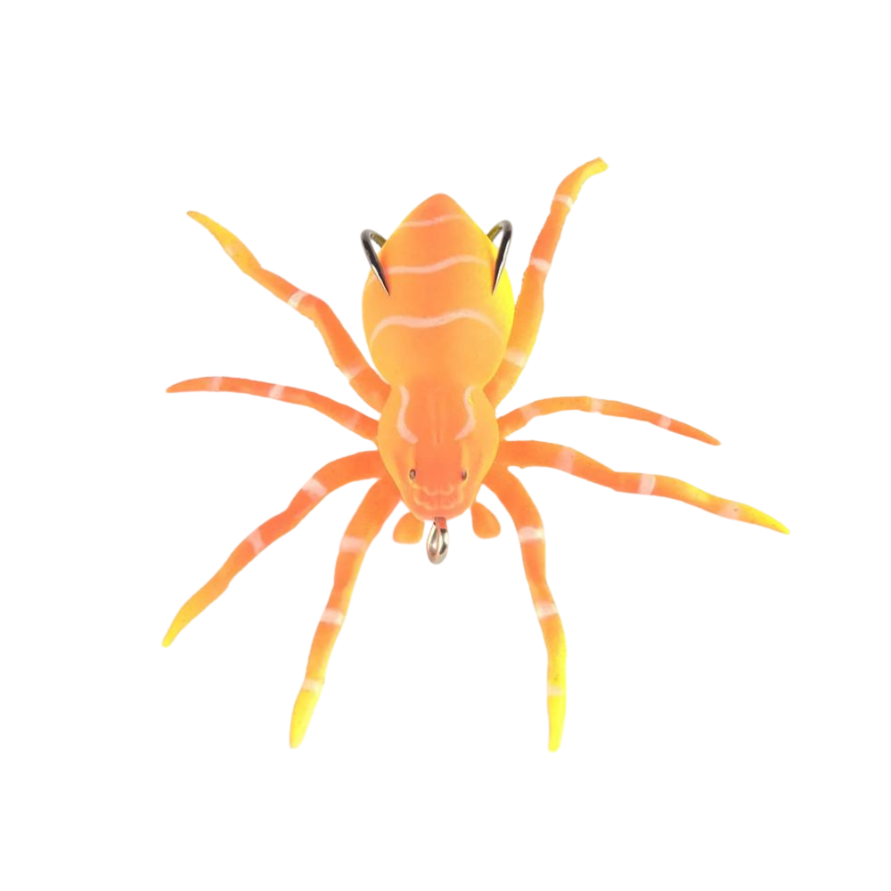 Iscas de pesca em forma de aranha laranja com movimentos naturais, marca Amazing Fashion Decoration, para pesca esportiva.