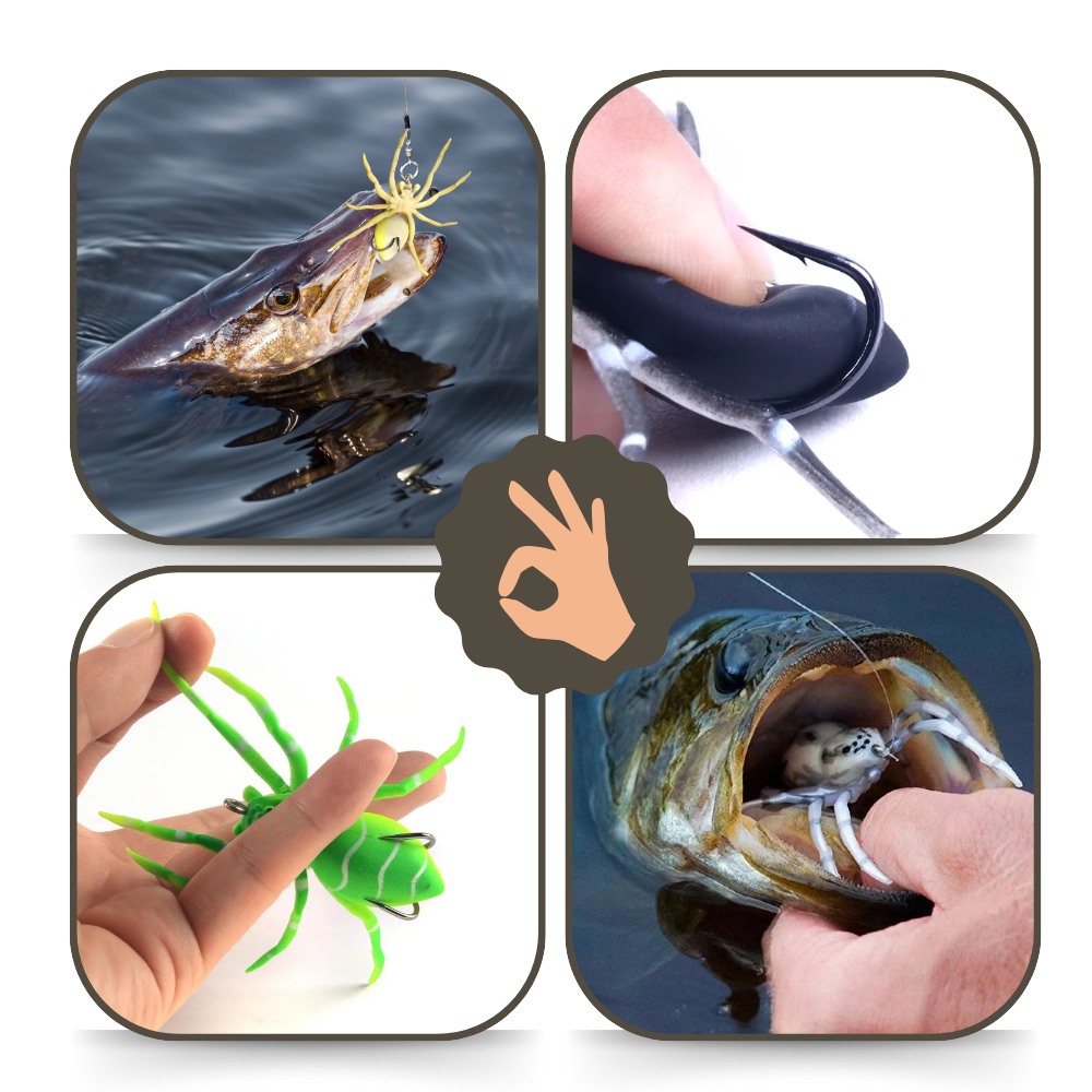 Isca de pesca em forma de aranha com movimentos naturais, marca Amazing Fashion Decoration, ideal para capturas eficazes.