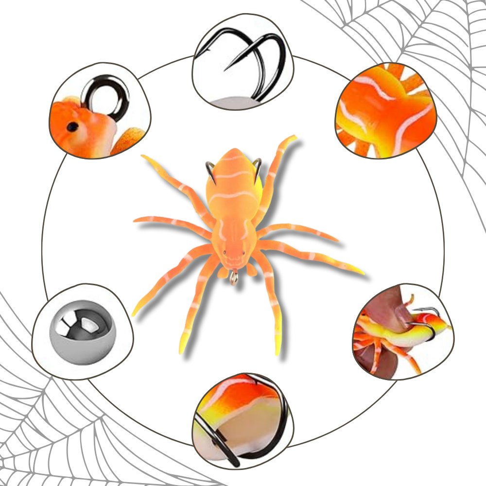Isca de pesca em forma de aranha da Amazing Fashion Decoration com movimentos naturais e alta flexibilidade.