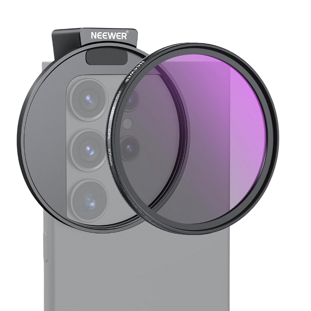 Acessório Neewer para objetivo de telefone, filtro anti-fuga de luz, compatível com câmeras de celular, protegido contra luz indesejada.