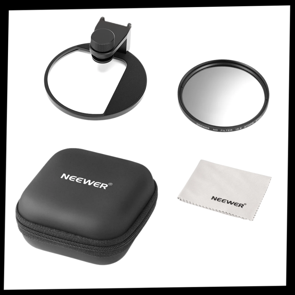 Acessório Neewer para objetivos de câmera, filtro anti-fuga de luz para telefone, com filete para proteção da lente.