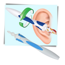 Cure oreilles em silicone espiral da Neomen, acessório para cuidado e higiene dos ouvidos, em formato de espiral branca.