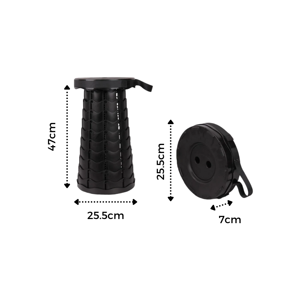 Tabouret retrátil portátil vermelho da New Ruicheng, cadeira dobrável e compacta para uso fácil e prático.