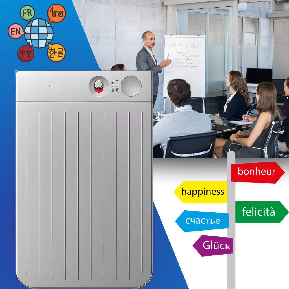 Transcritor de áudio Smart Note da Newyes, leitor e gravador de áudio preto com funcionalidade de transcrição inteligente.