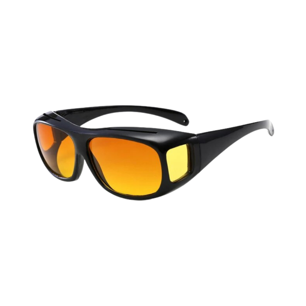 Óculos de sol WMtec para condução noturna, lentes de clareza com armação marrom, ideal para dirigir à noite com proteção.