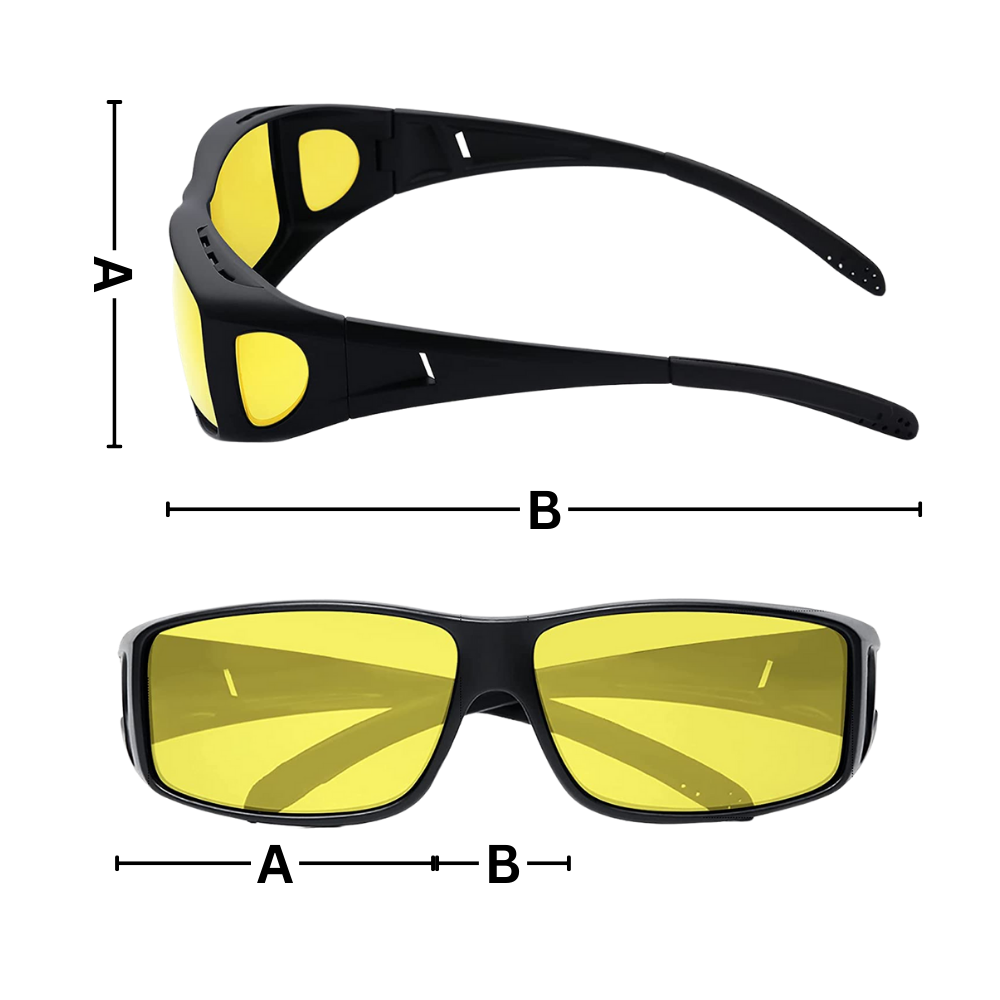 Óculos de sol WMtec para condução noturna, com lentes de clareza para melhorar a visibilidade à noite.