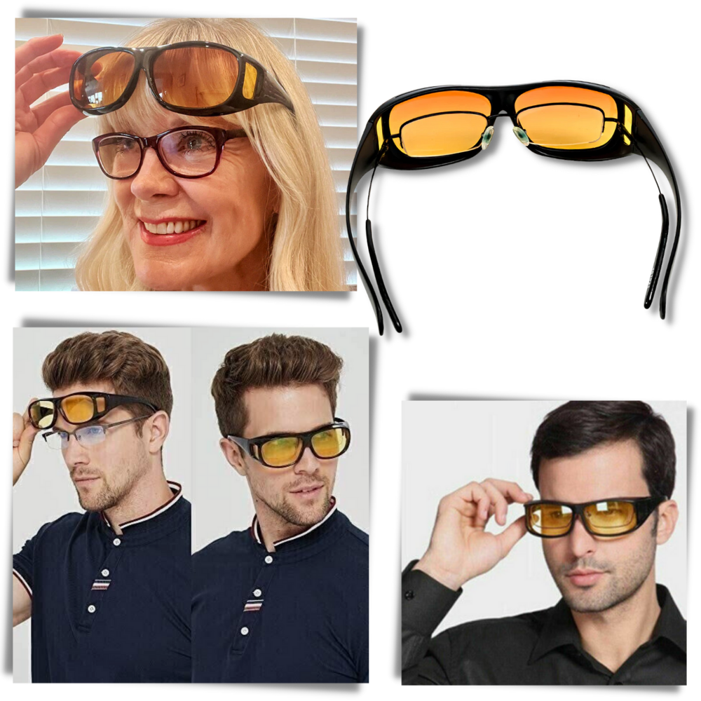 Óculos de sol WMtec para direção noturna, com lentes de clareza para melhorar a visibilidade à noite enquanto dirige