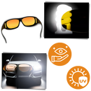 Óculos de sol WMtec para condução noturna, com lentes de clareza para reduzir o brilho e melhorar a visibilidade à noite.
